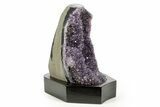 Deep Purple Amethyst Geode With Wood Base - Uruguay #368339-1